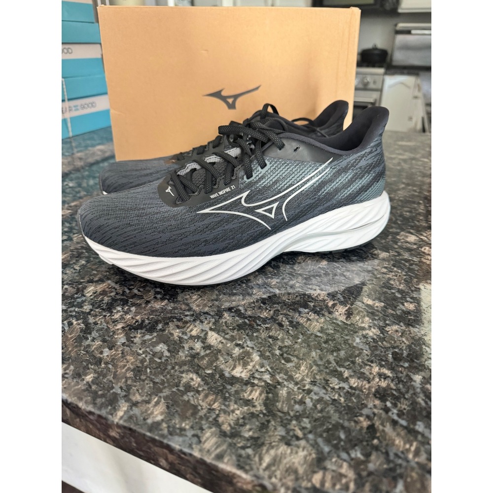 Mizuno Wave Inspire 21 D Wide Womens Running Shoes Black White Size 12